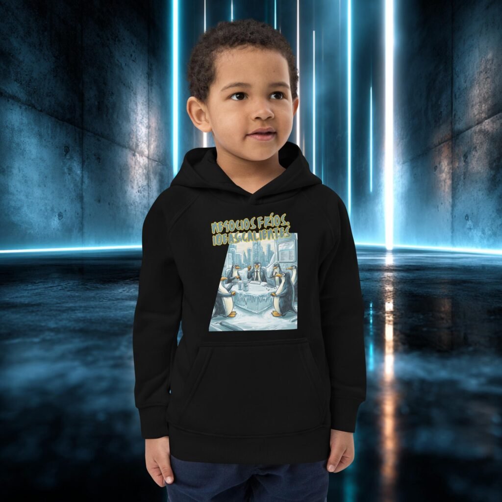 Sudadera infantil orgánica con diseño Negocios Fríos, Ideas Calientes