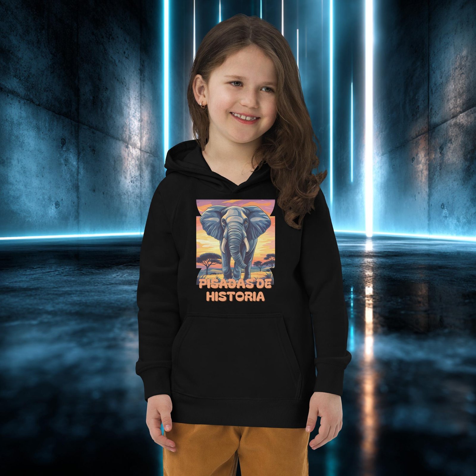 Sudadera infantil orgánica con diseño Pisadas de Historia — color 3