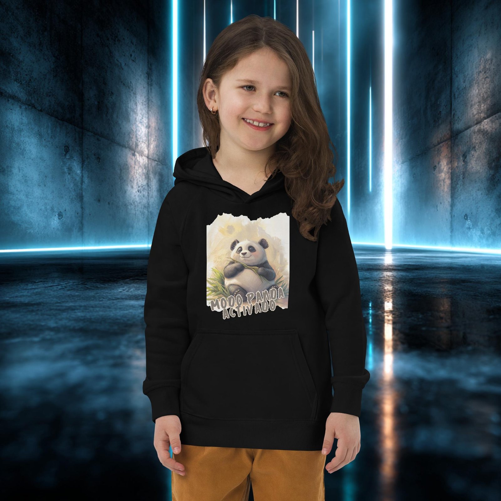 Sudadera infantil orgánica con diseño Modo Panda Activado — color 3