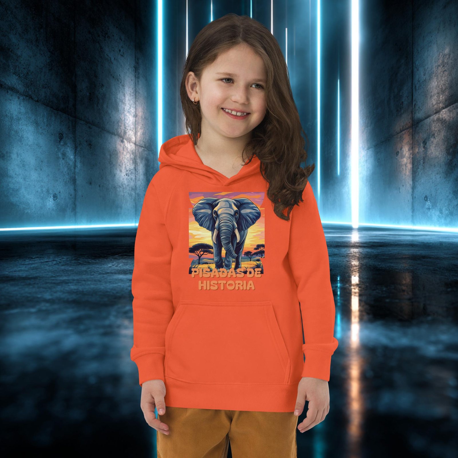 Sudadera infantil orgánica con diseño Pisadas de Historia — color 4