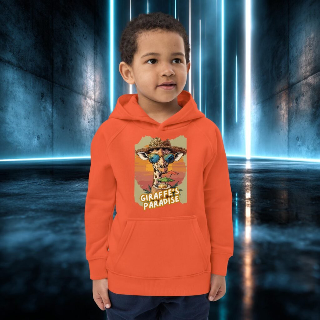 Sudadera infantil orgánica con diseño Jirafa en el Paraíso