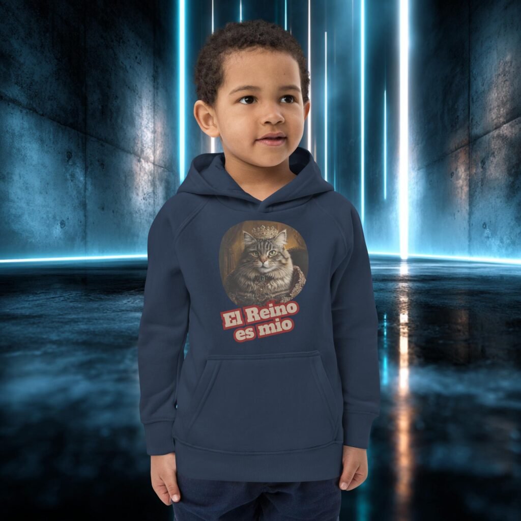Sudadera infantil orgánica con diseño El Reino Es Mío