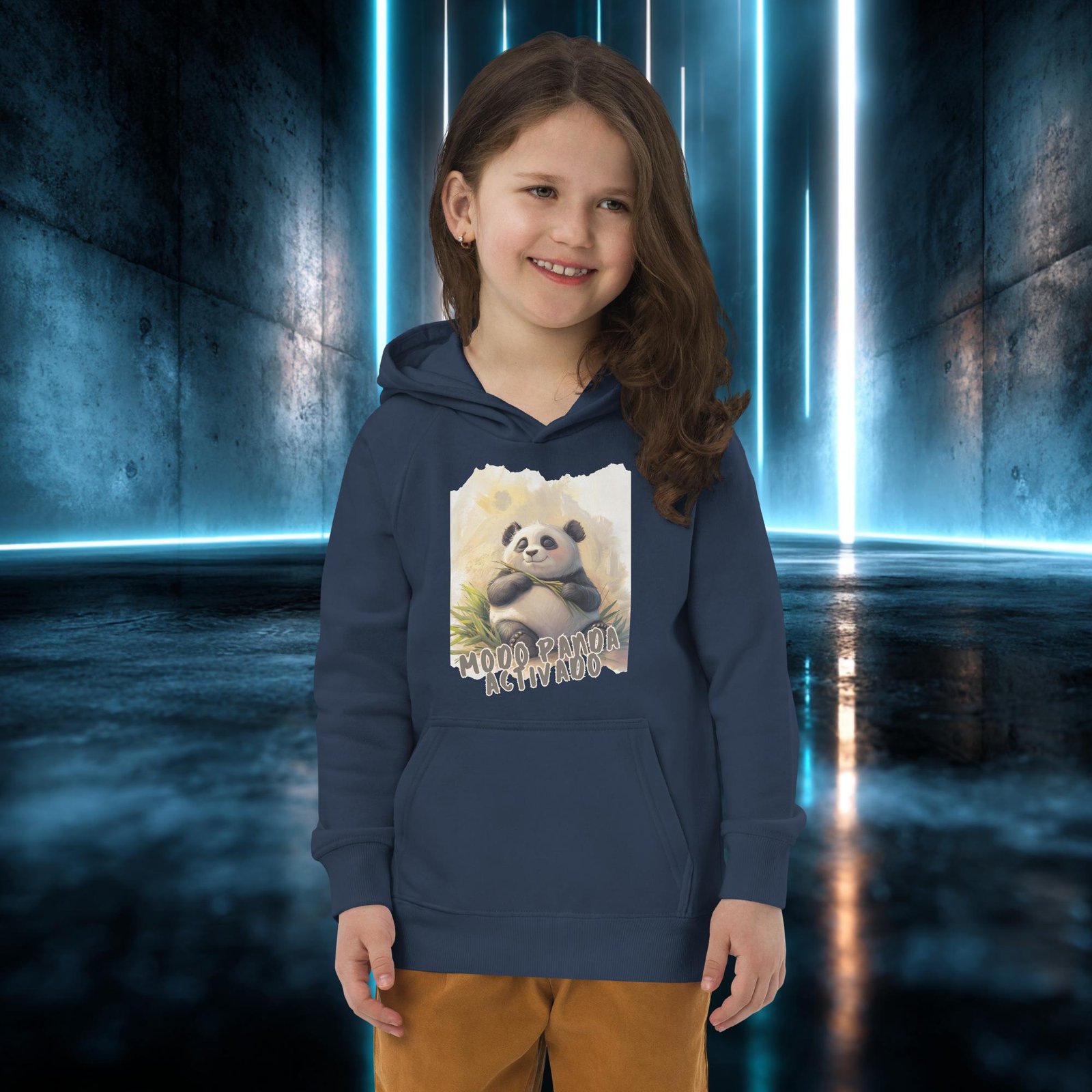 Sudadera infantil orgánica con diseño Modo Panda Activado — color 4