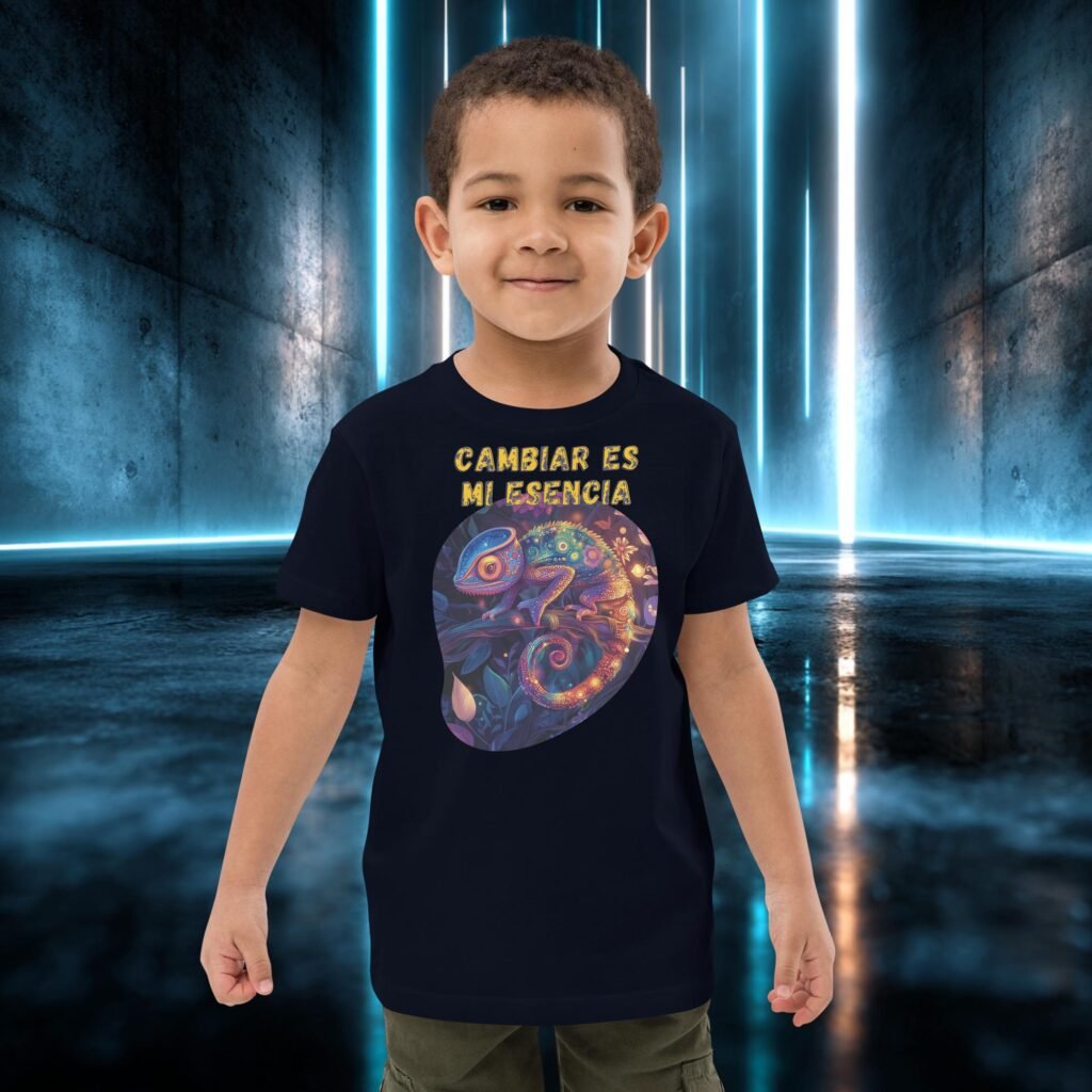 Camiseta infantil orgánica con diseño Cambiar Es Mi Esencia