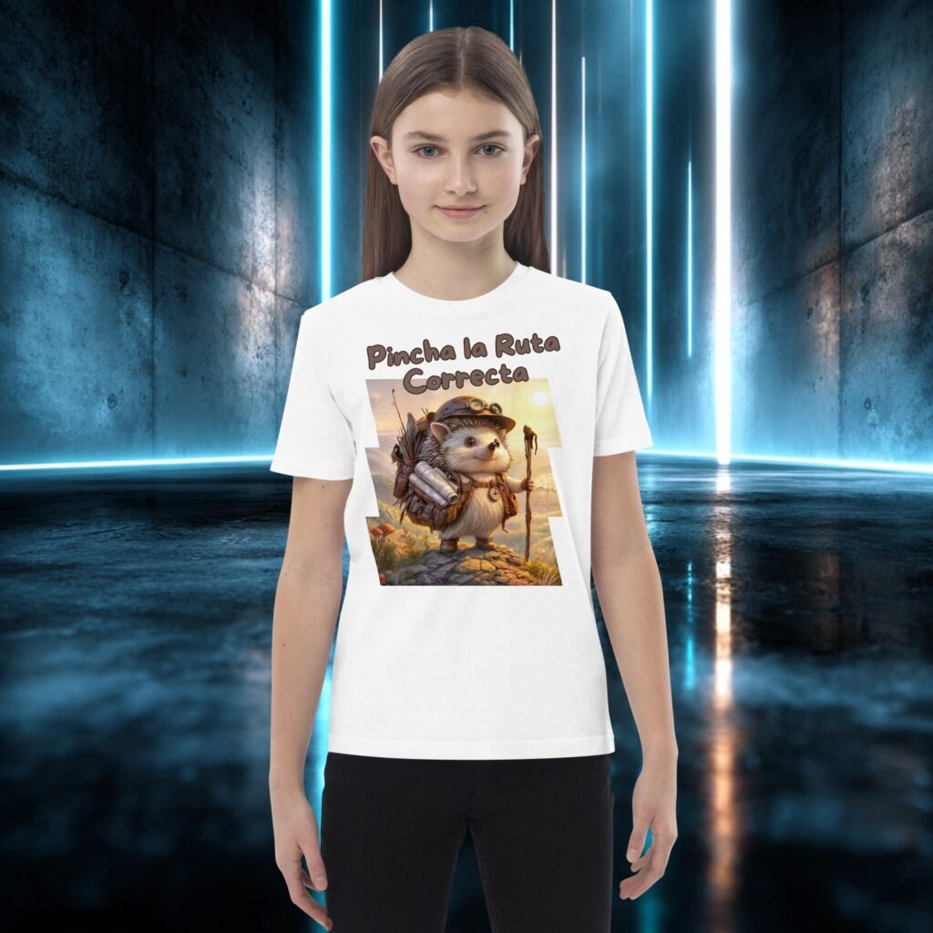 Camiseta infantil orgánica con diseño Erizo Aventurero