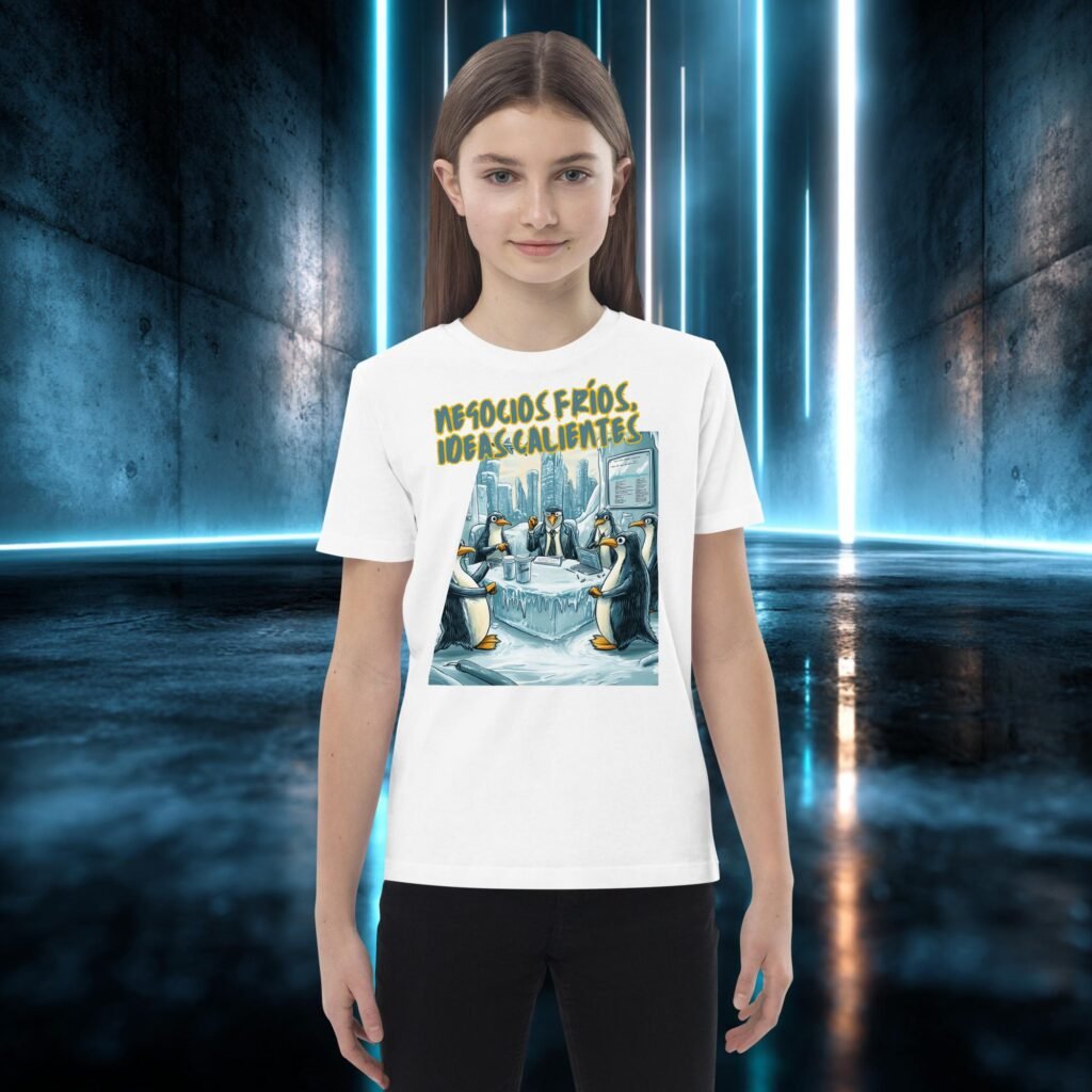 Camiseta infantil orgánica con diseño Negocios Fríos, Ideas Calientes