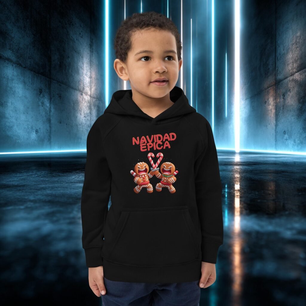 Sudadera infantil orgánica con diseño Navidad Épica