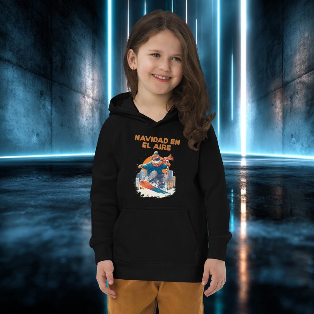 Sudadera infantil orgánica con diseño Navidad en el Aire