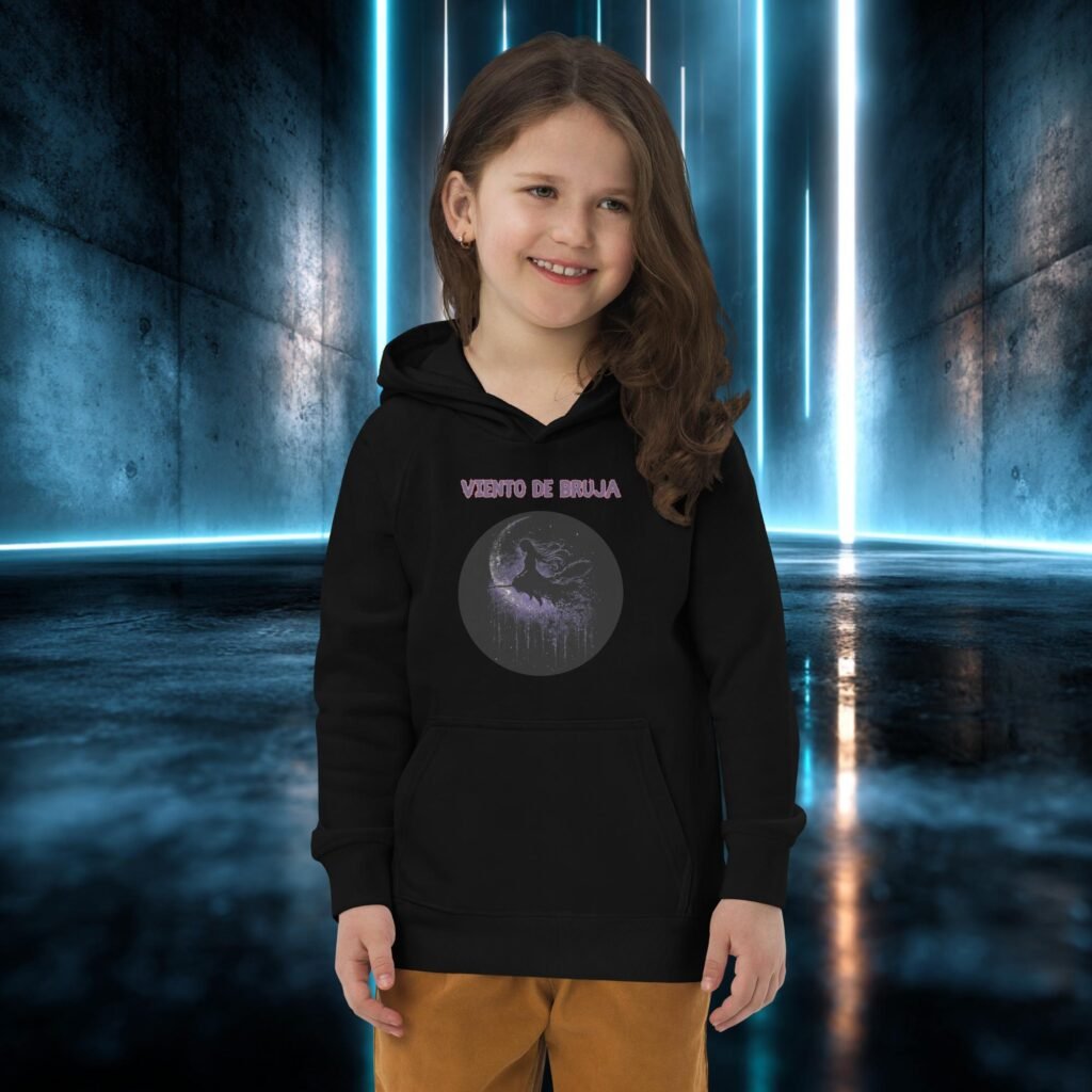 Sudadera infantil orgánica con diseño Viento de Bruja
