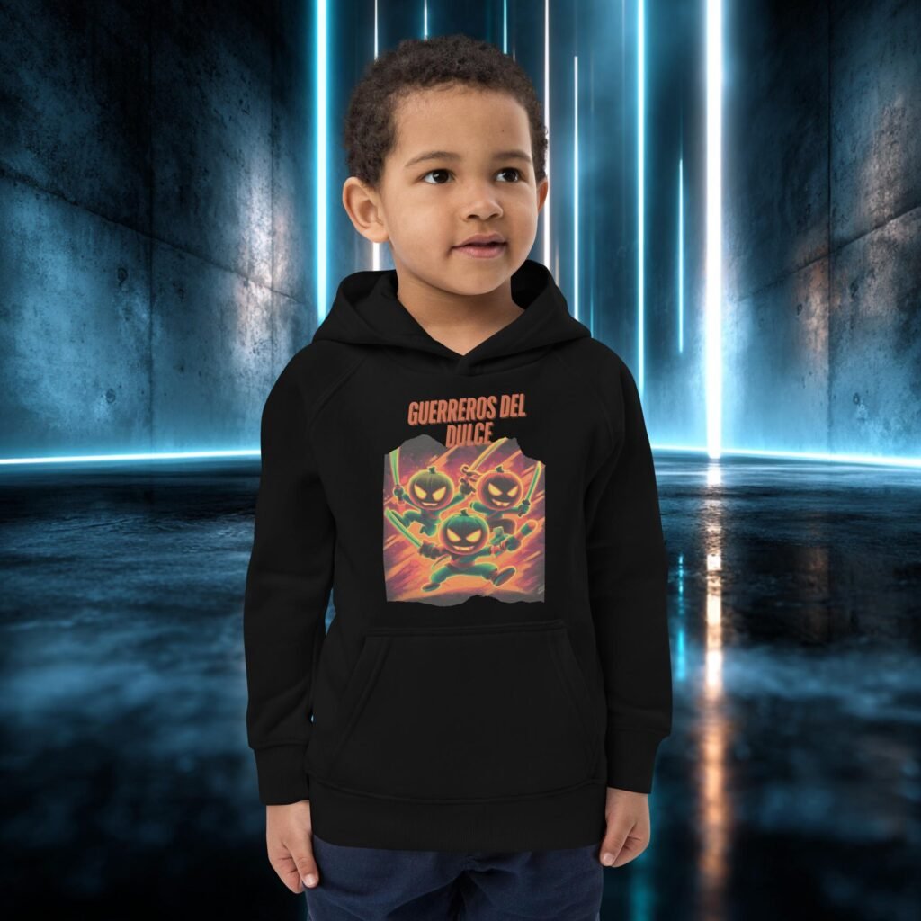 Sudadera infantil orgánica con diseño Guerreros del Dulce