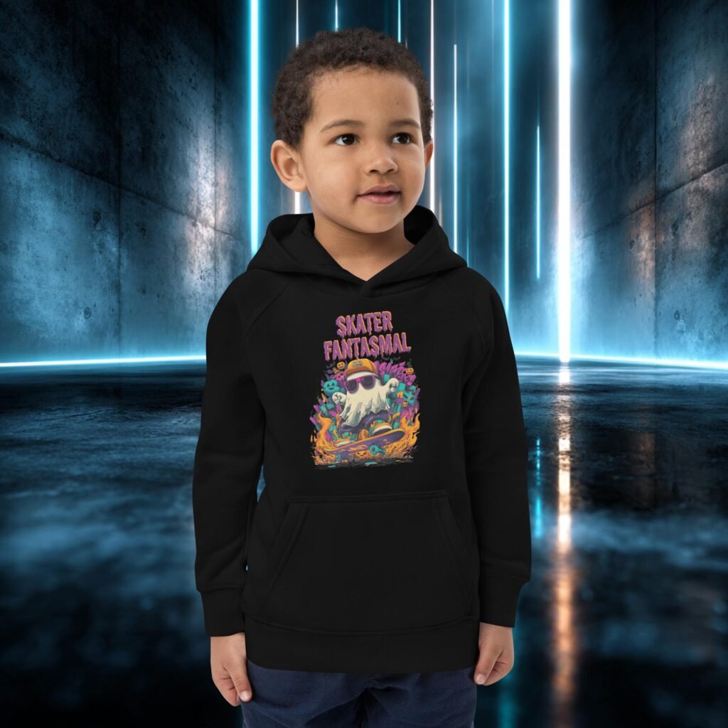Sudadera infantil orgánica con diseño Skater Fantasmal