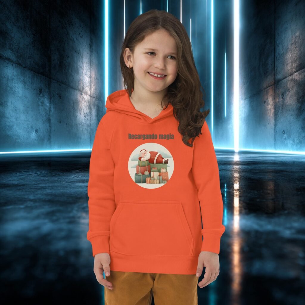 Sudadera infantil orgánica con diseño Recargando Magia