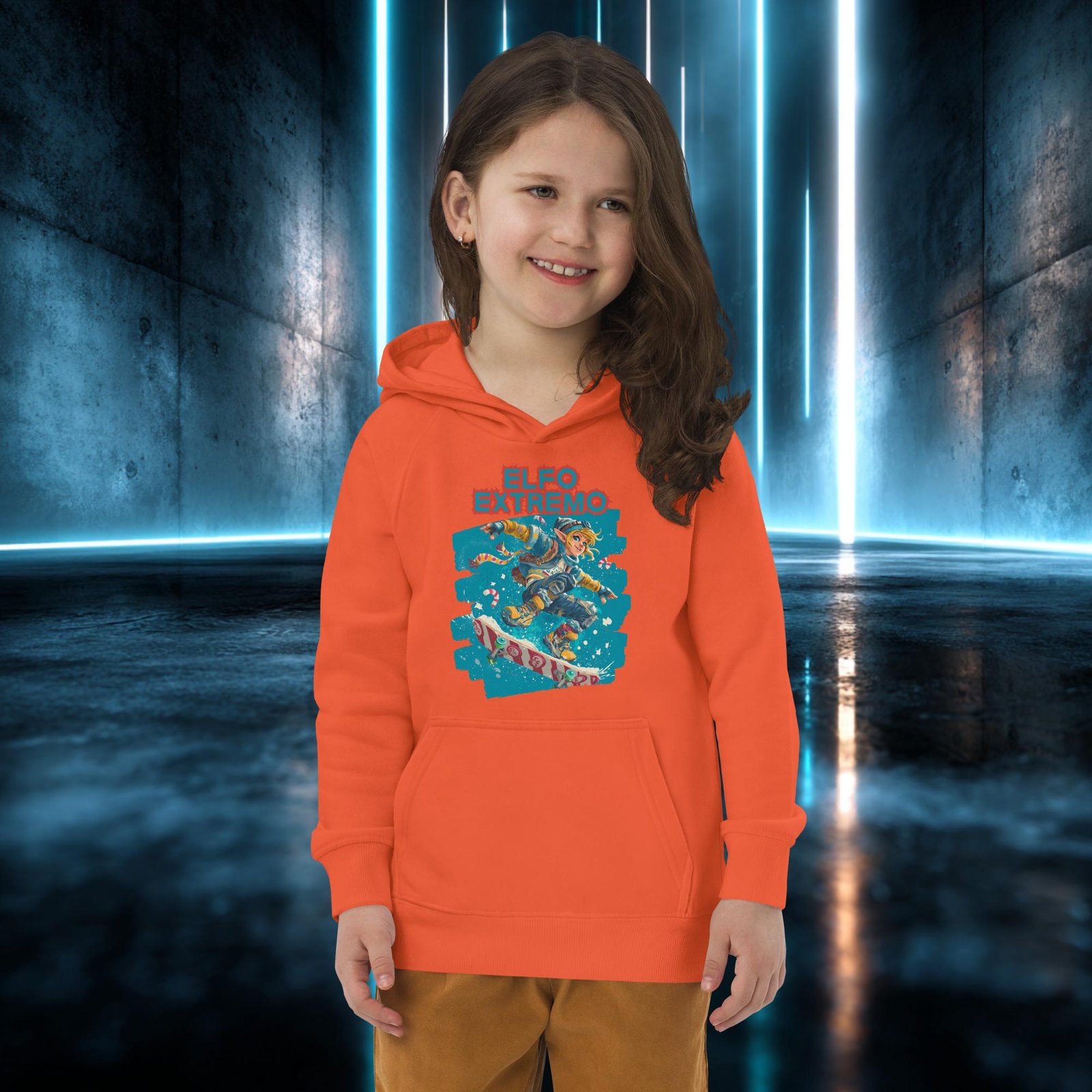 Sudadera infantil orgánica con diseño Elfo Extremo — color 2