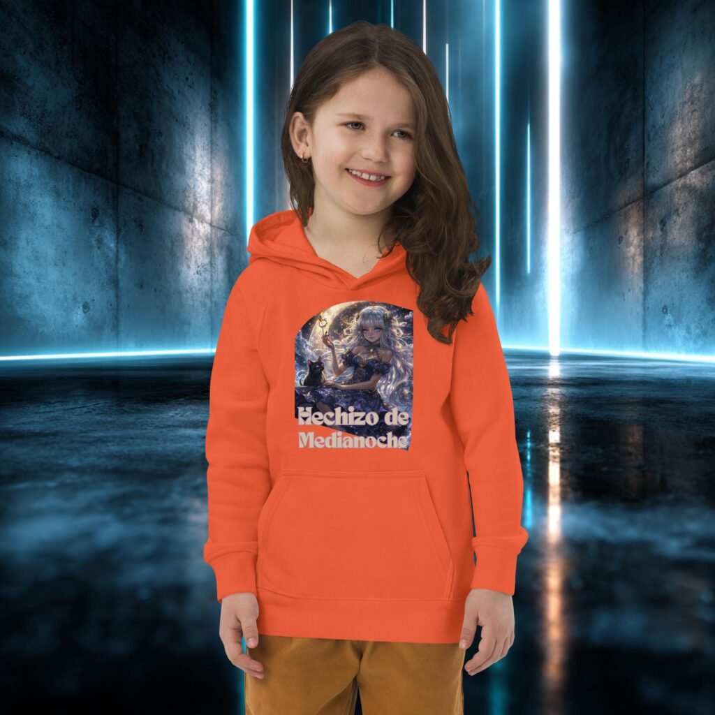 Sudadera infantil orgánica con diseño Gato de Medianoche