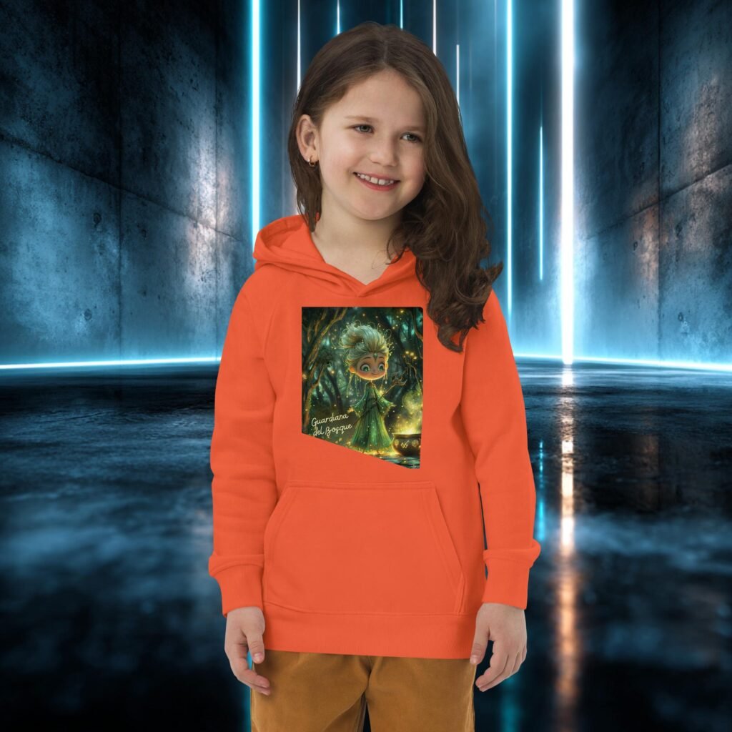 Sudadera infantil orgánica con diseño Guardiana del Bosque