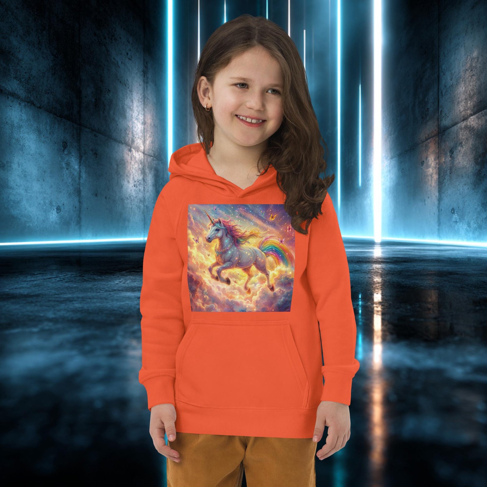 Sudadera infantil orgánica con diseño Unicornio de Mariposas — color 2