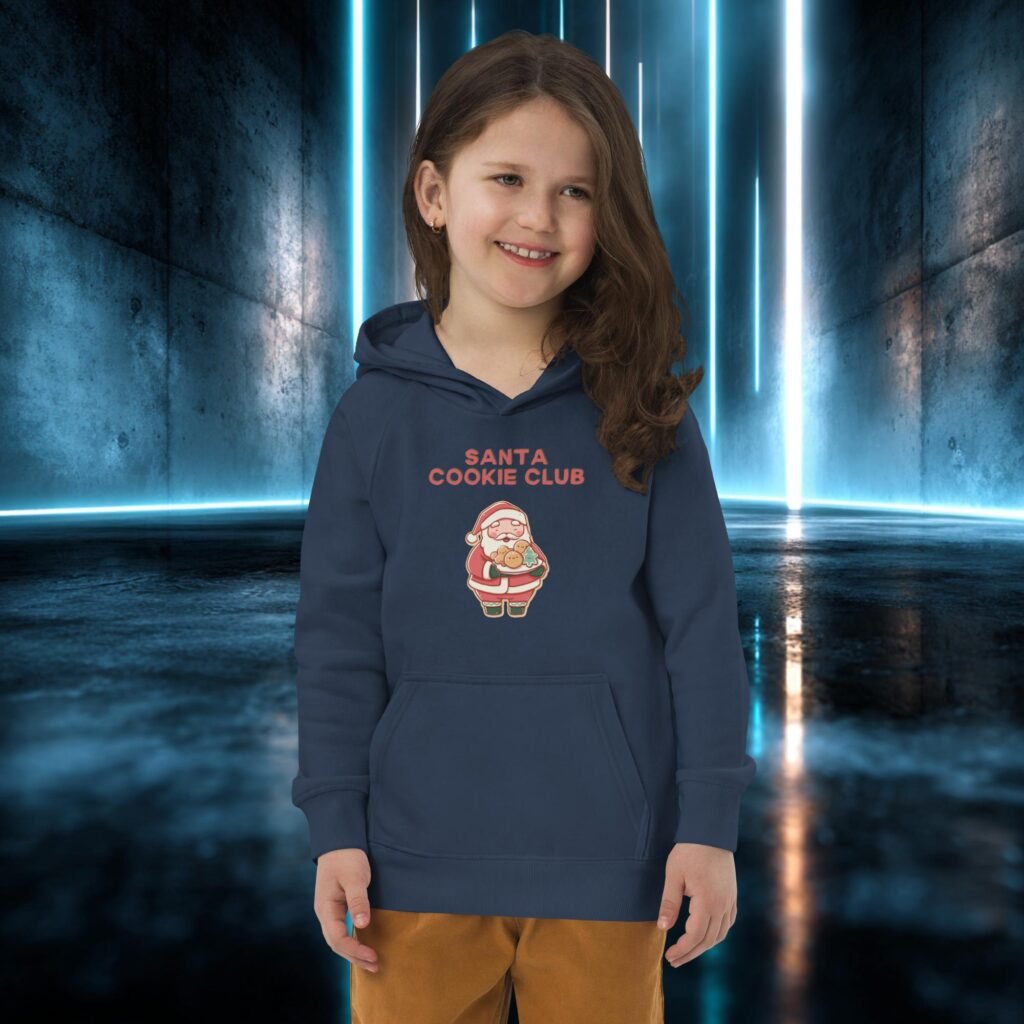 Sudadera infantil orgánica con diseño Santa Cookie Club