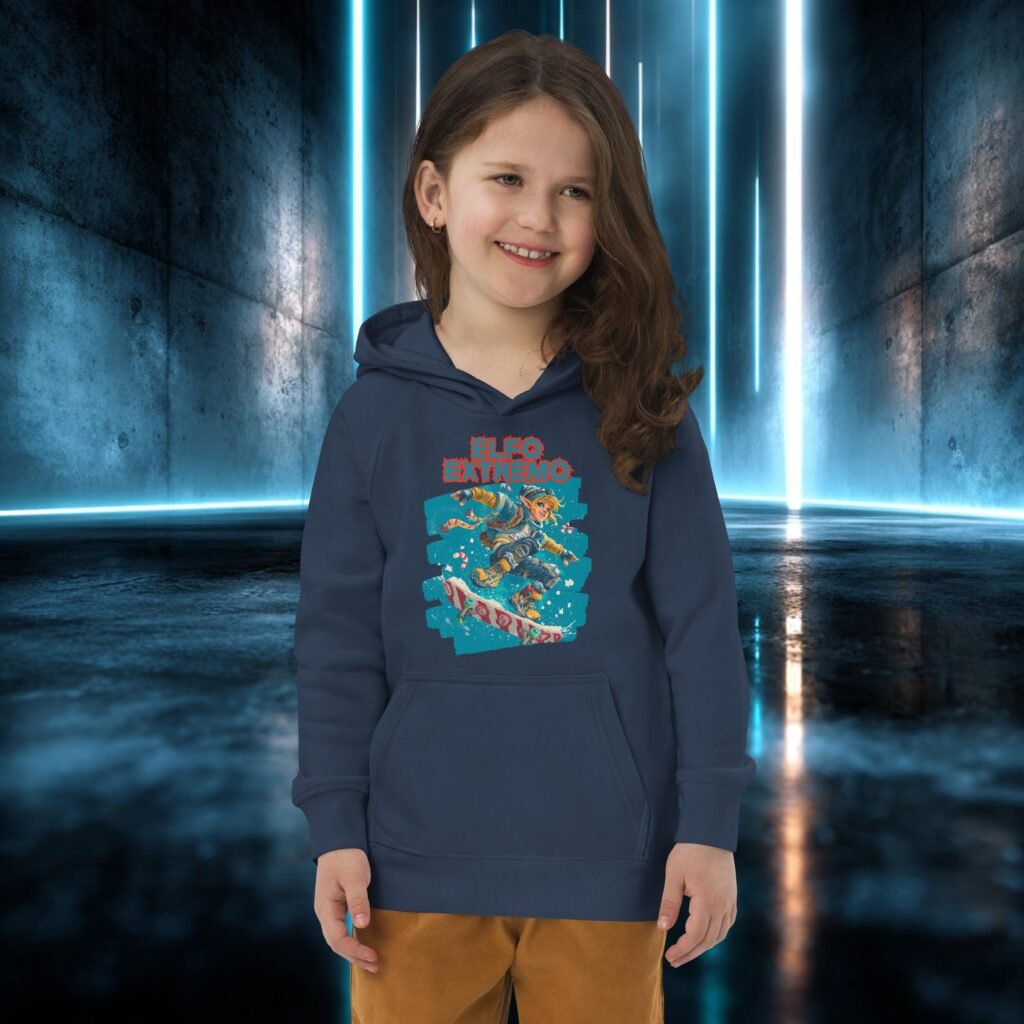 Sudadera infantil orgánica con diseño Elfo Extremo