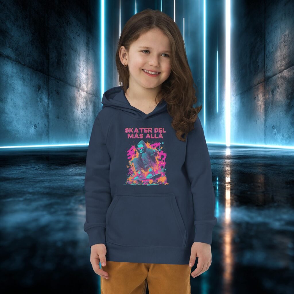 Sudadera infantil orgánica con diseño Skater del Más Allá
