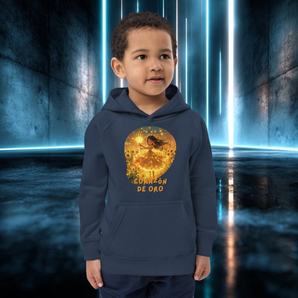 Sudadera infantil orgánica con diseño Corazón de Oro