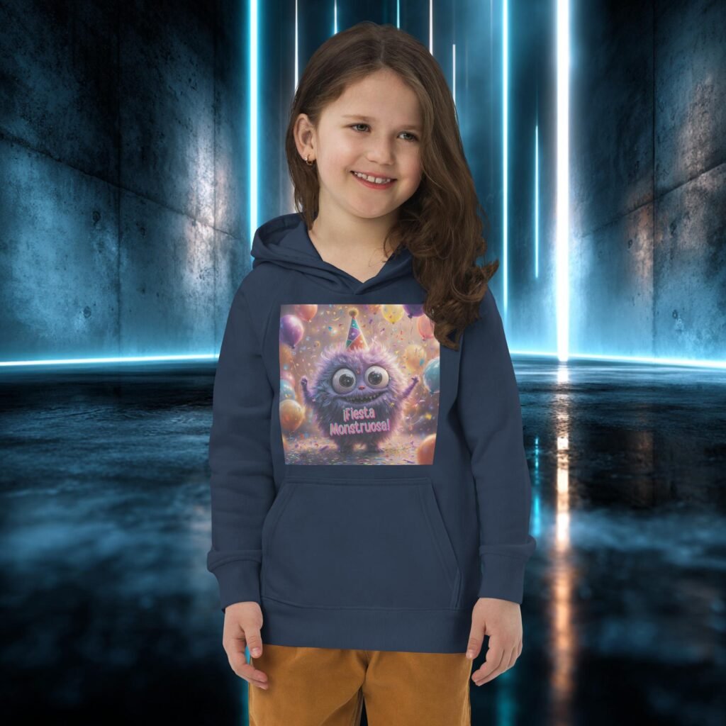 Sudadera infantil orgánica con diseño Fiesta Monstruosa