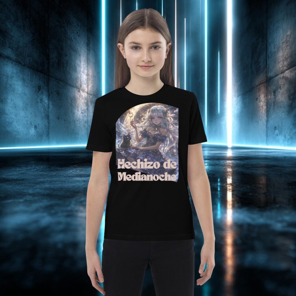 Camiseta infantil orgánica con diseño Gato de Medianoche
