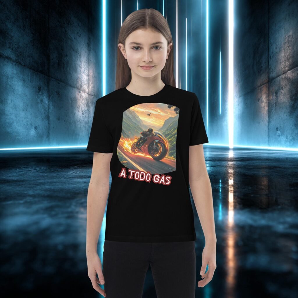 Camiseta infantil orgánica con diseño A Todo Gas