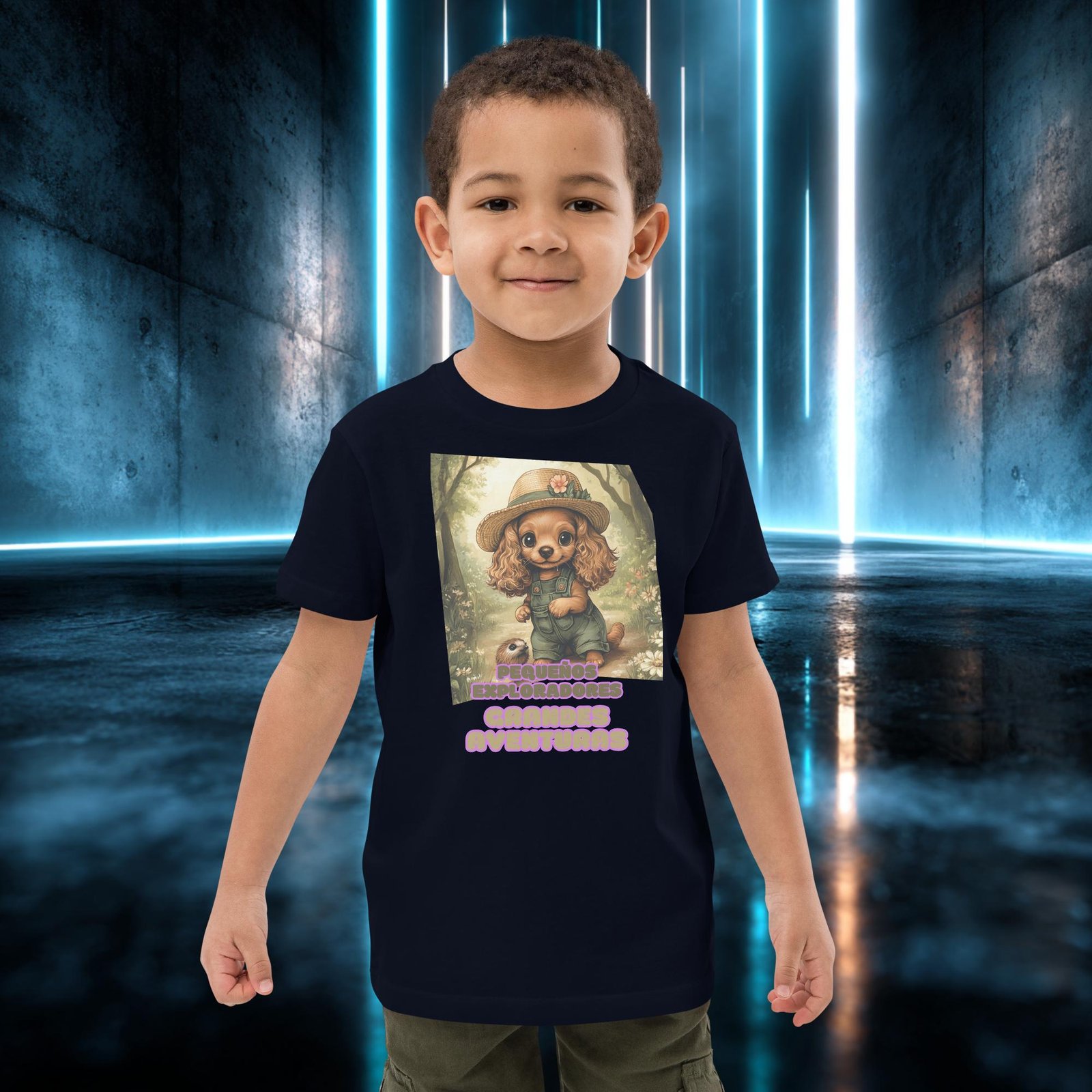 Camiseta infantil orgánica con diseño Grandes Aventuras — color 2