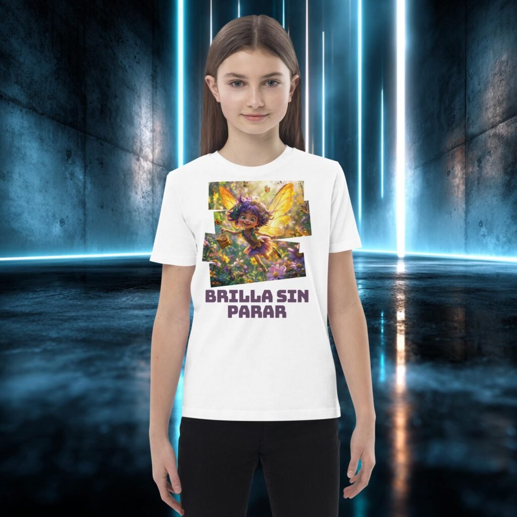 Camiseta infantil orgánica con diseño Brilla Sin Parar