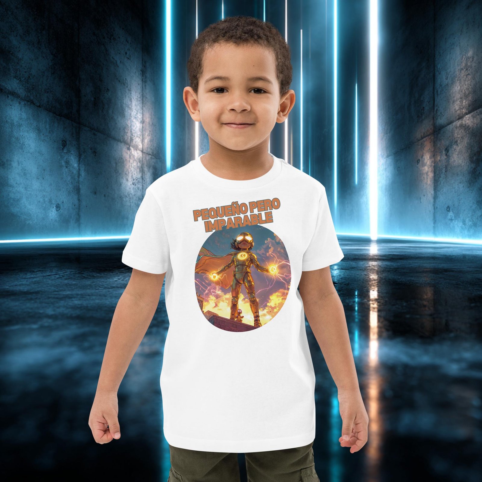 Camiseta infantil orgánica con diseño Pequeño pero Imparable — color 2