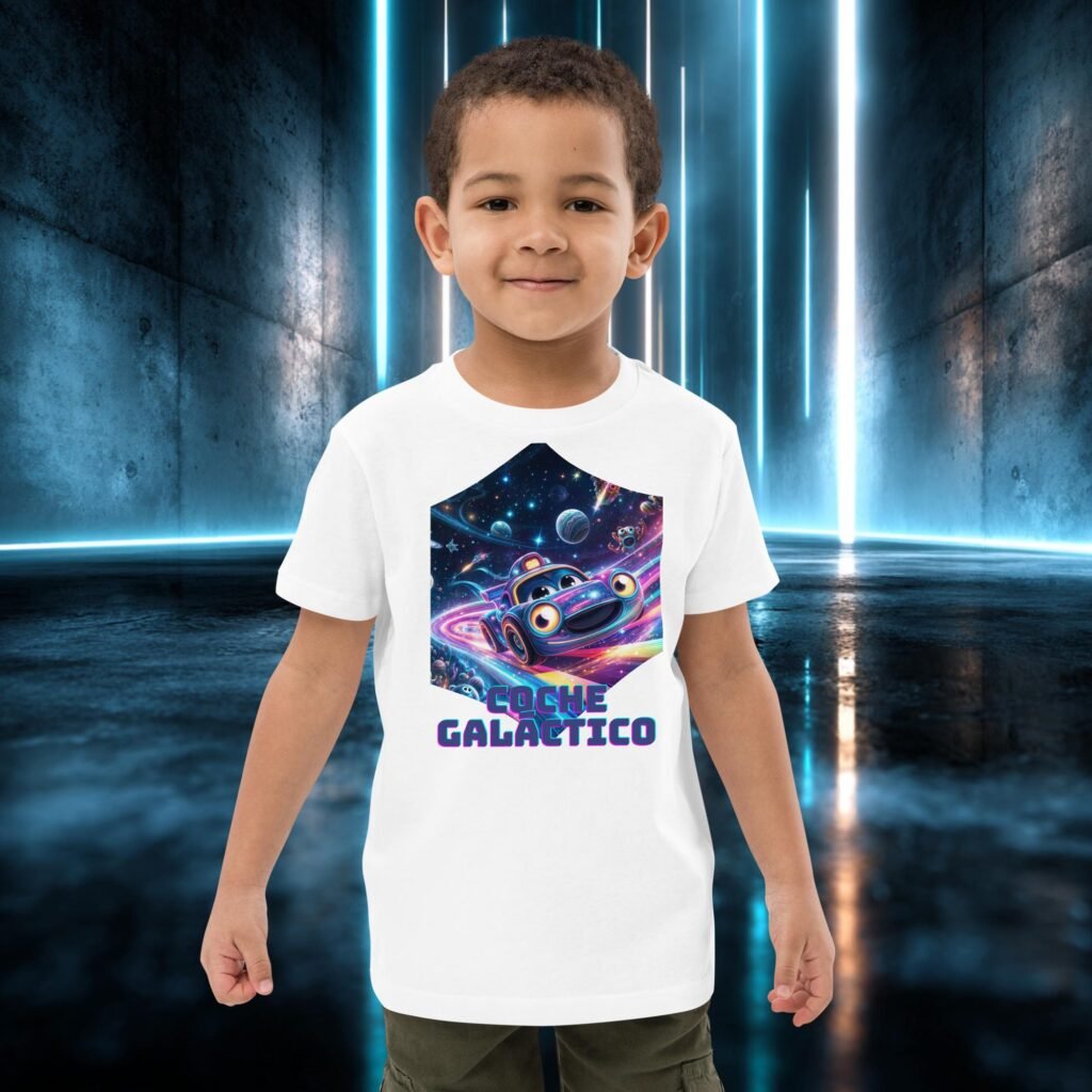 Camiseta infantil orgánica con diseño Coche Galáctico