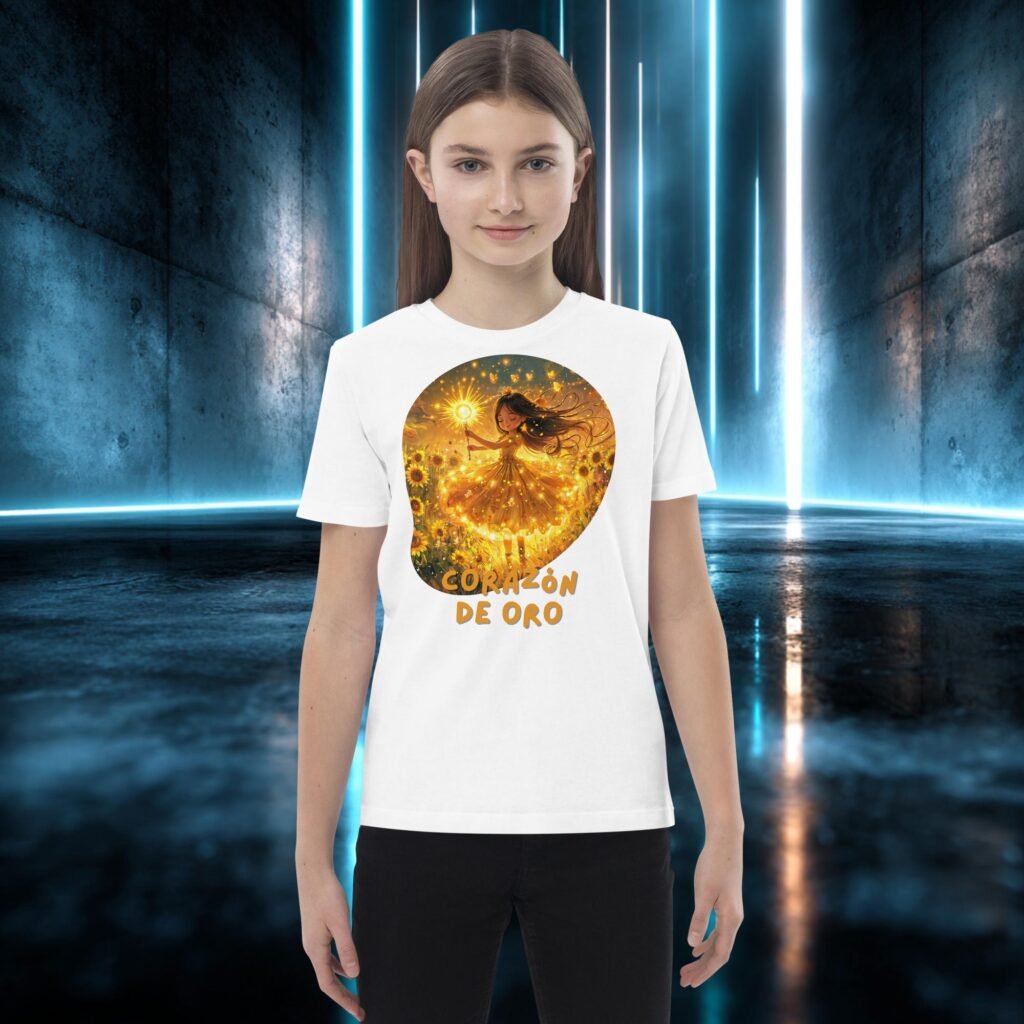 Camiseta infantil orgánica con diseño Corazón de Oro