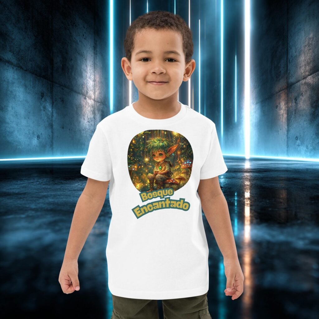 Camiseta infantil orgánica con diseño Bosque Encantado