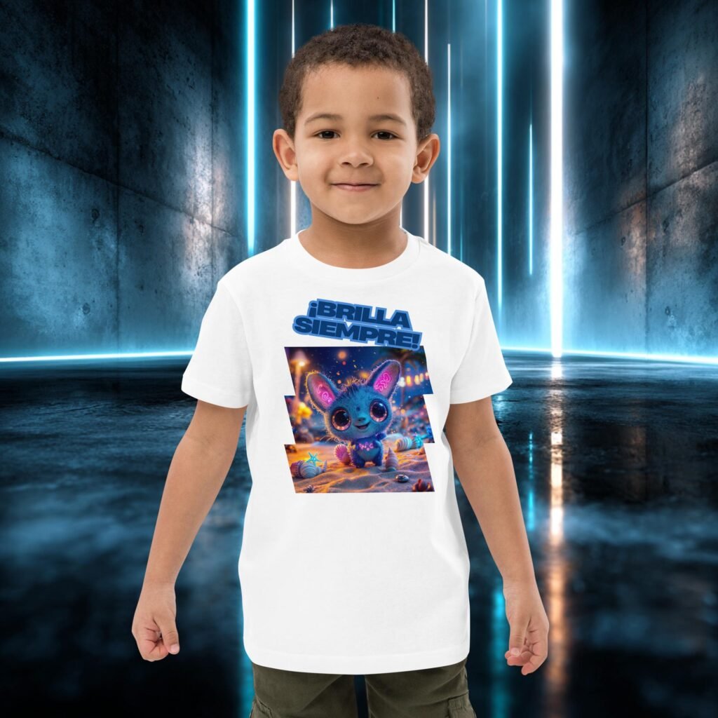 Camiseta infantil orgánica con diseño Brilla Siempre