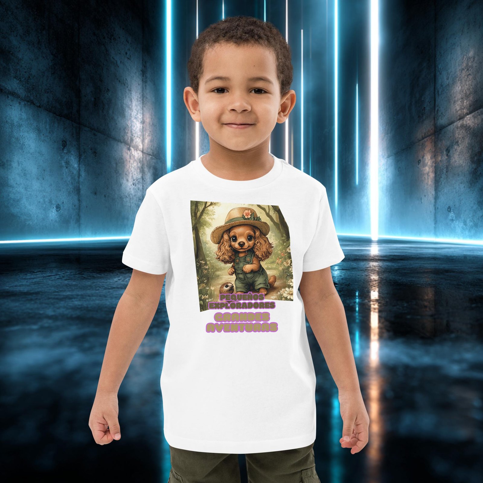 Camiseta infantil orgánica con diseño Grandes Aventuras