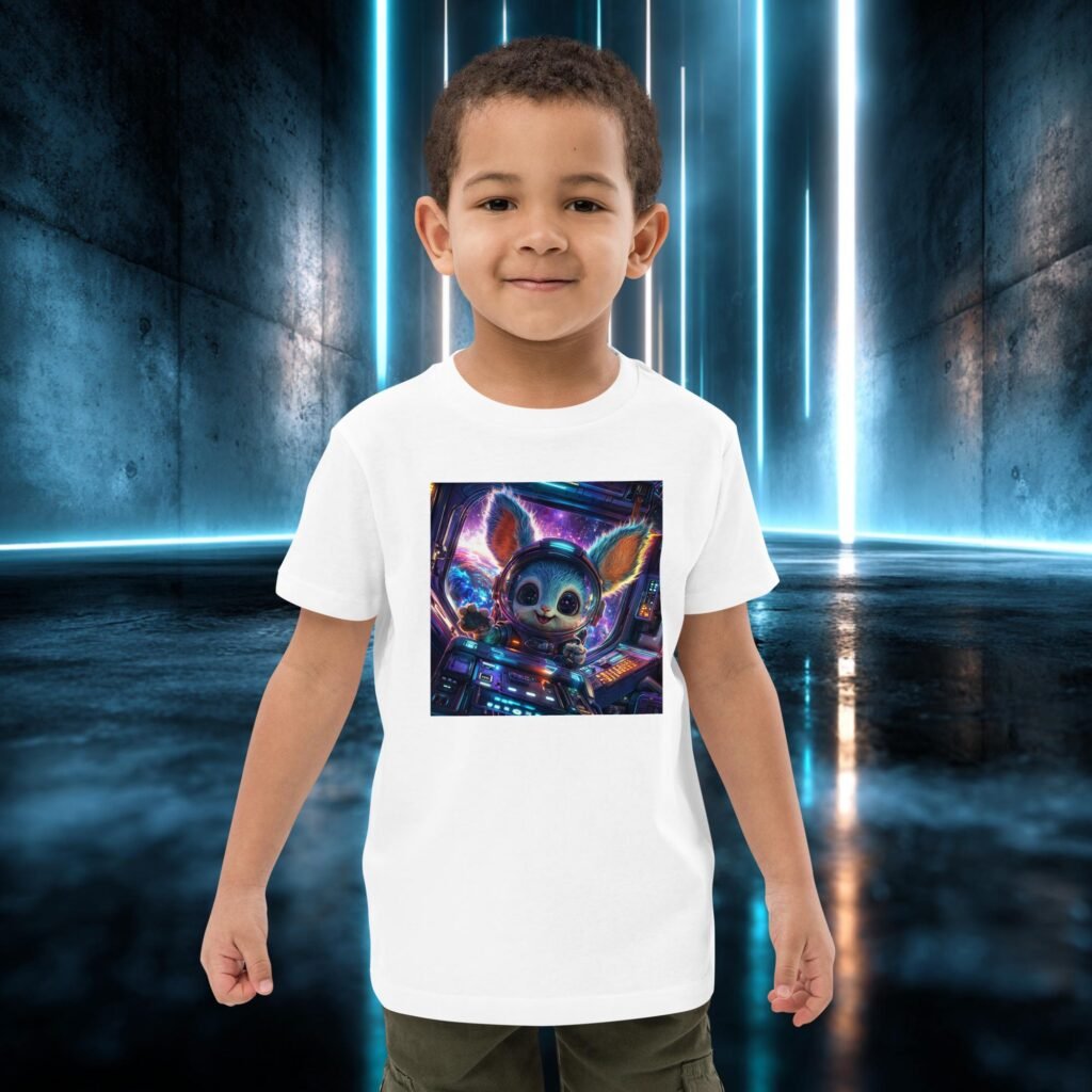Camiseta infantil orgánica con diseño Copiloto Peludo