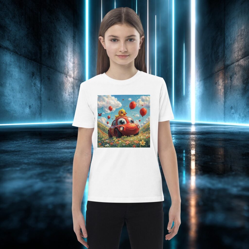 Camiseta infantil orgánica con diseño El Coche del Patito