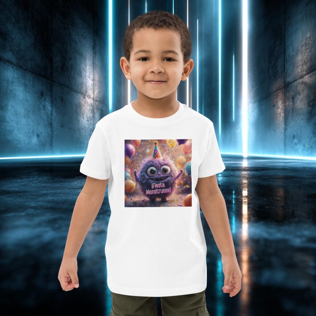 Camiseta infantil orgánica con diseño Fiesta Monstruosa