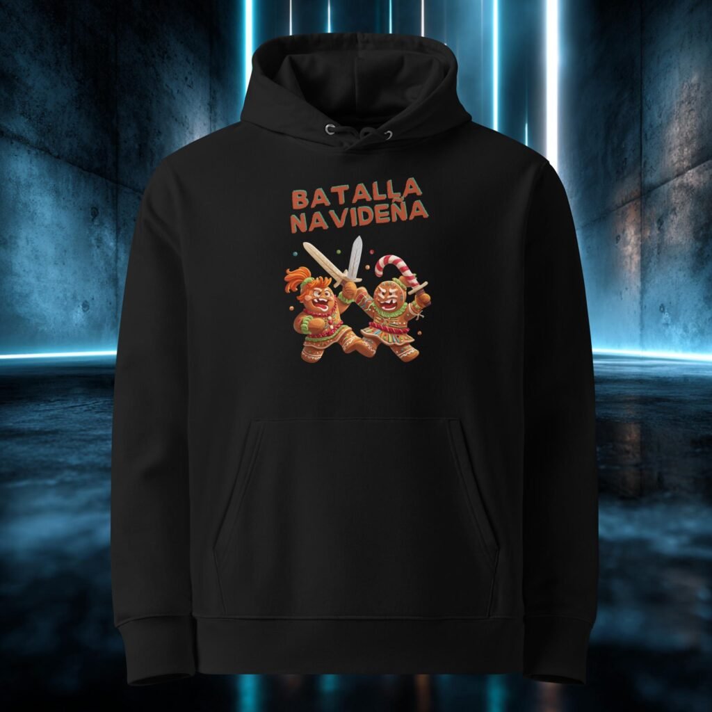 Sudadera orgánica con diseño Batalla Navideña