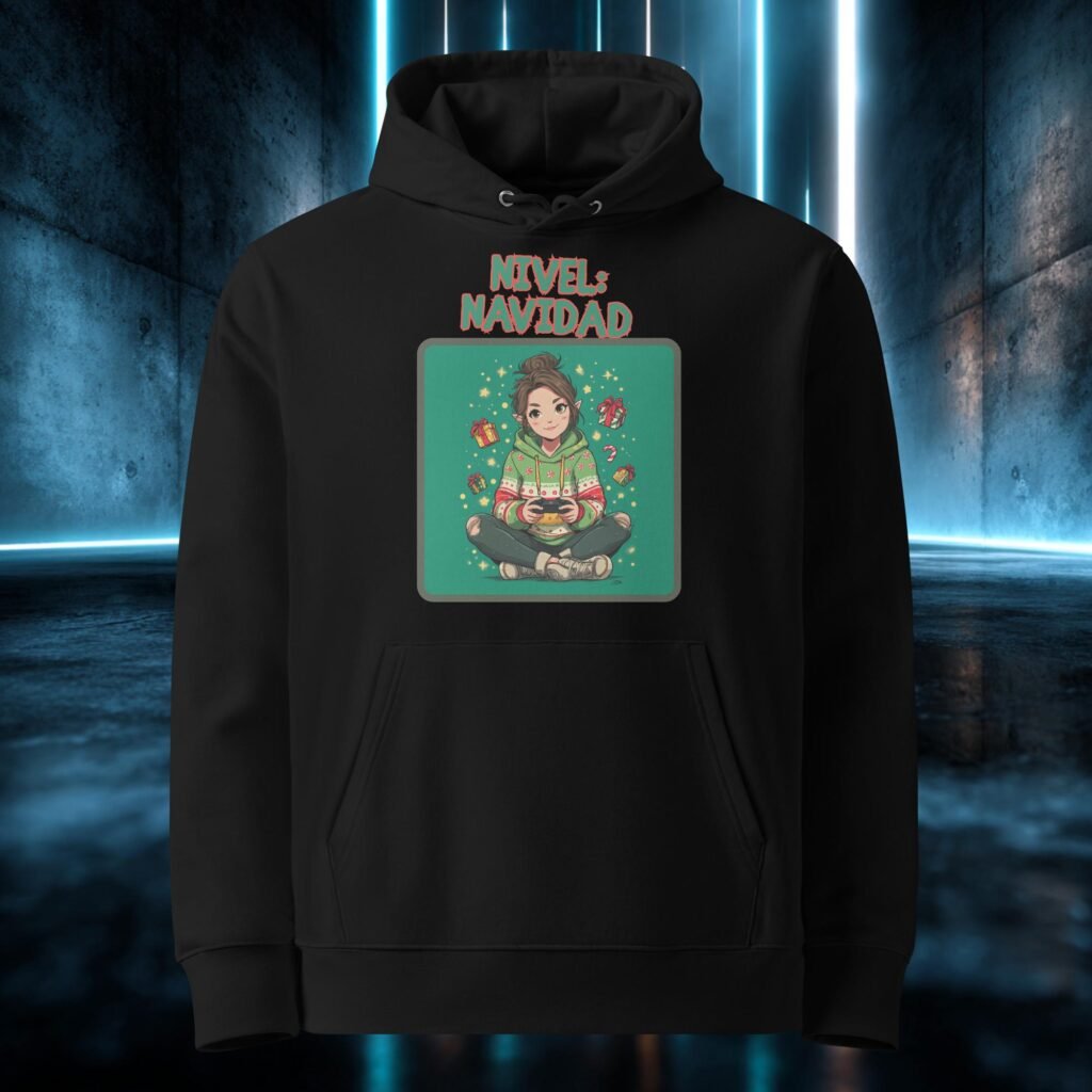 Sudadera orgánica con diseño Nivel Navidad