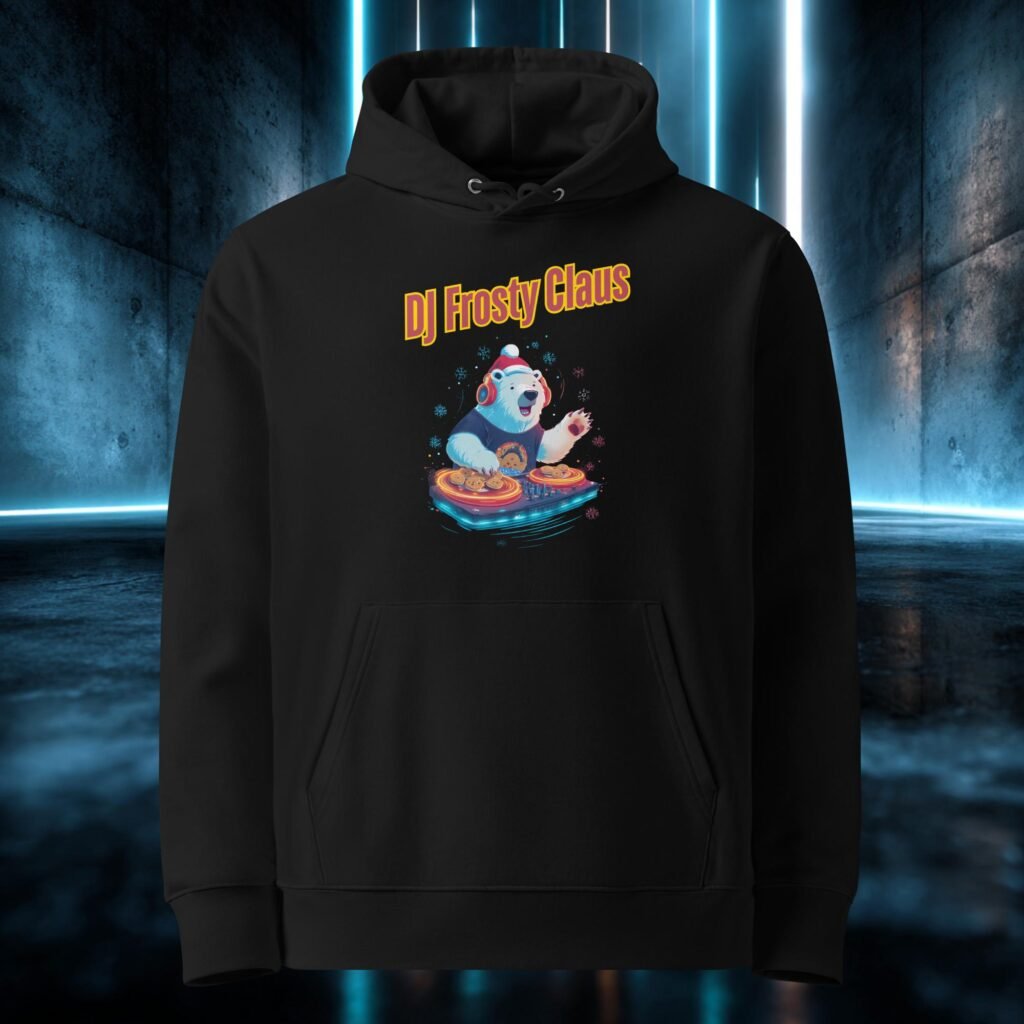 Sudadera orgánica con diseño DJ Frosty Claus
