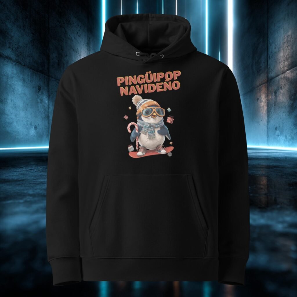 Sudadera orgánica con diseño Pingüipop Navideño