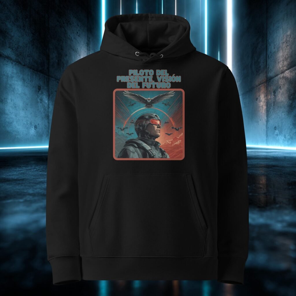 Sudadera orgánica con diseño Piloto del Presente