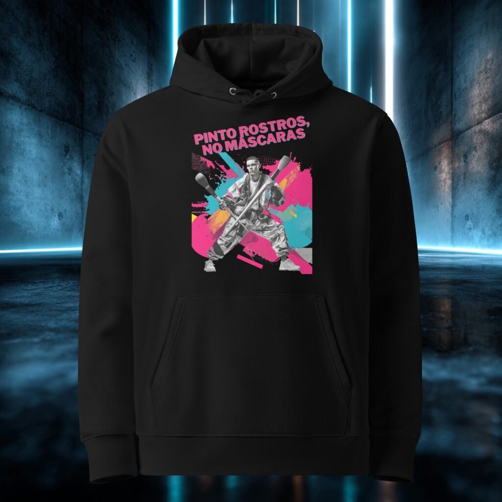 Sudadera orgánica con diseño Pinto Rostros, No Máscaras