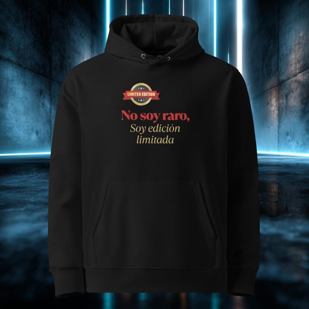 Sudadera orgánica con diseño No Soy Raro, Edición Limitada