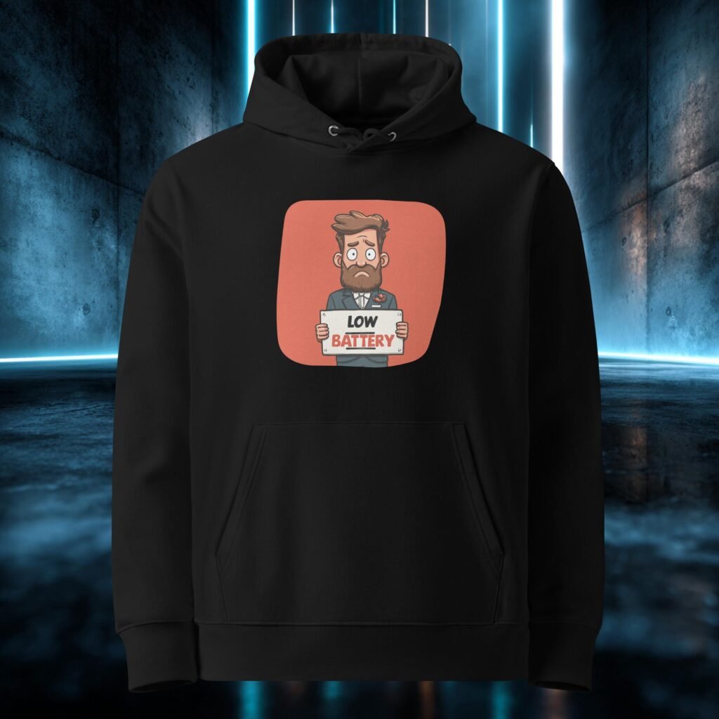 Sudadera orgánica con diseño Batería Baja