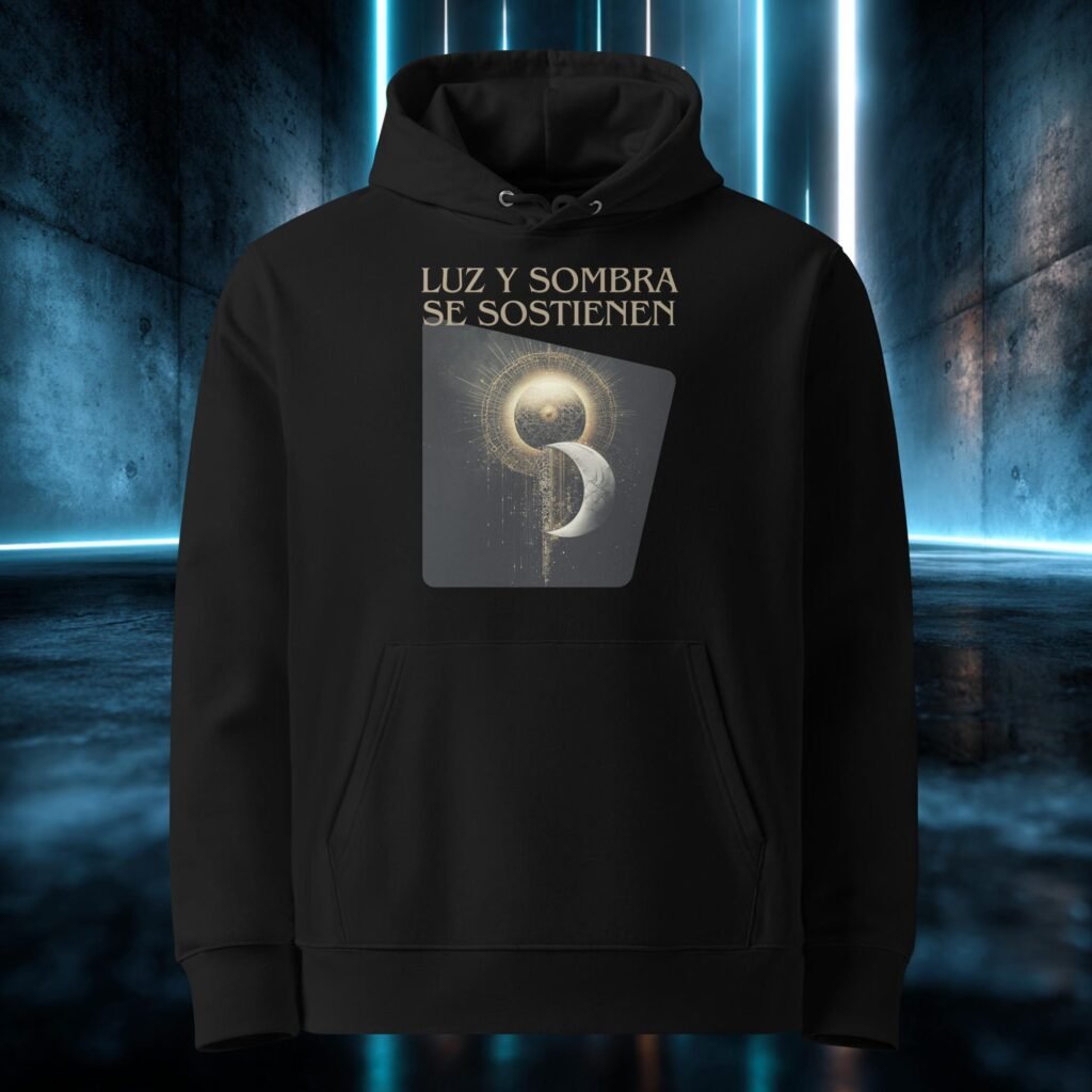 Sudadera orgánica con diseño Luz y Sombra Se Sostienen
