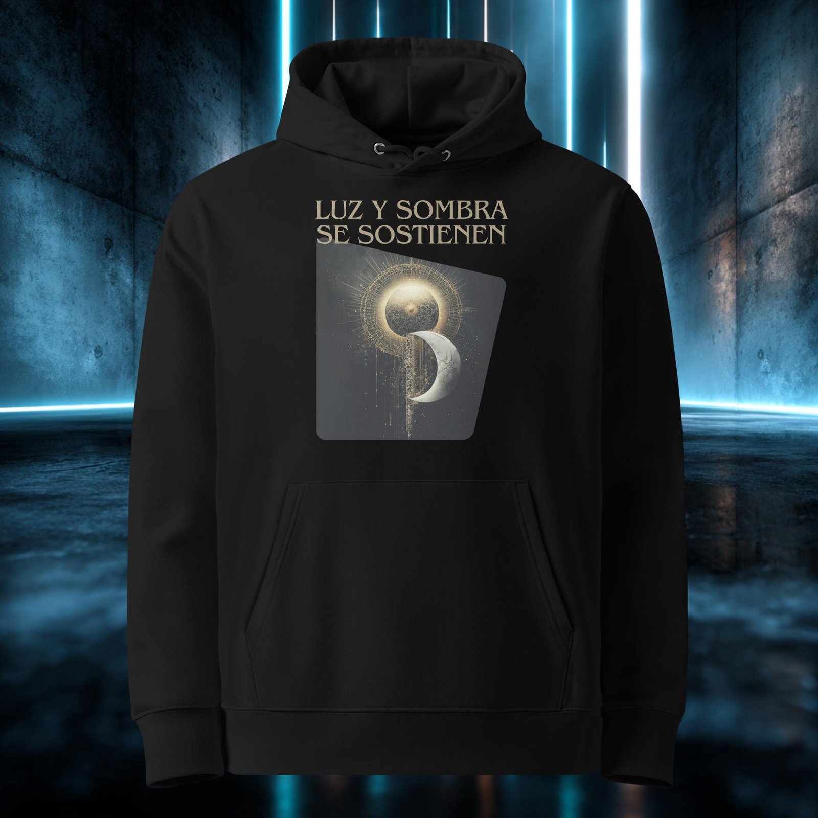 Sudadera orgánica con diseño Luz y Sombra Se Sostienen