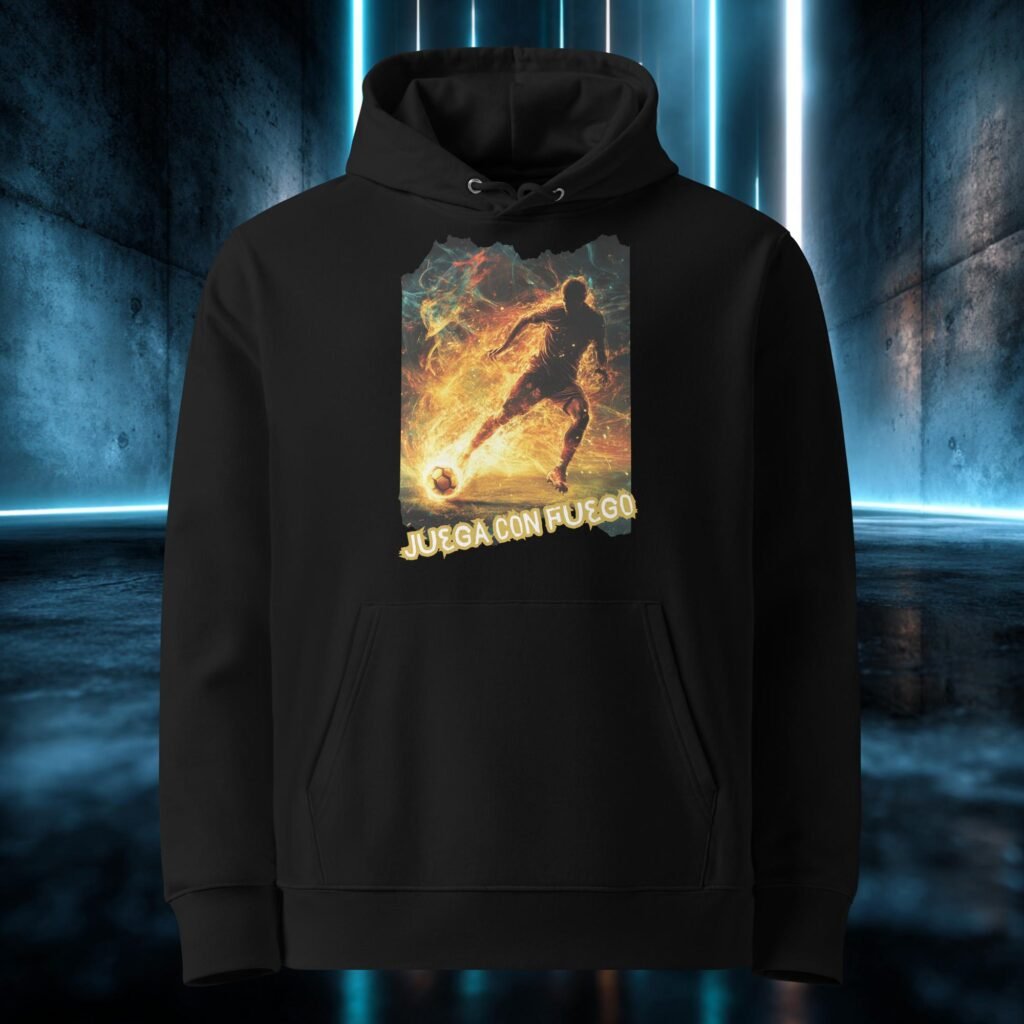 Sudadera orgánica con diseño Juega con Fuego