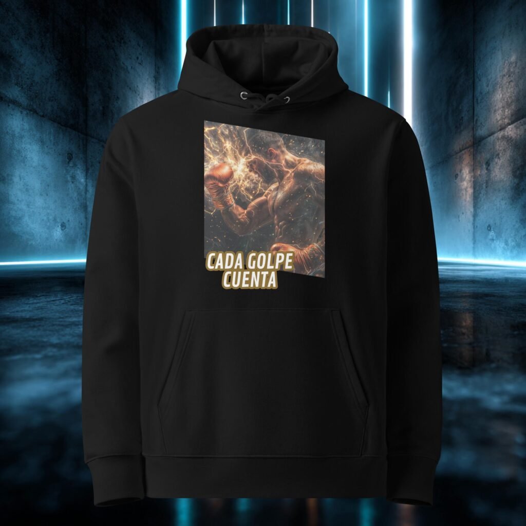 Sudadera orgánica con diseño Cada Golpe Cuenta